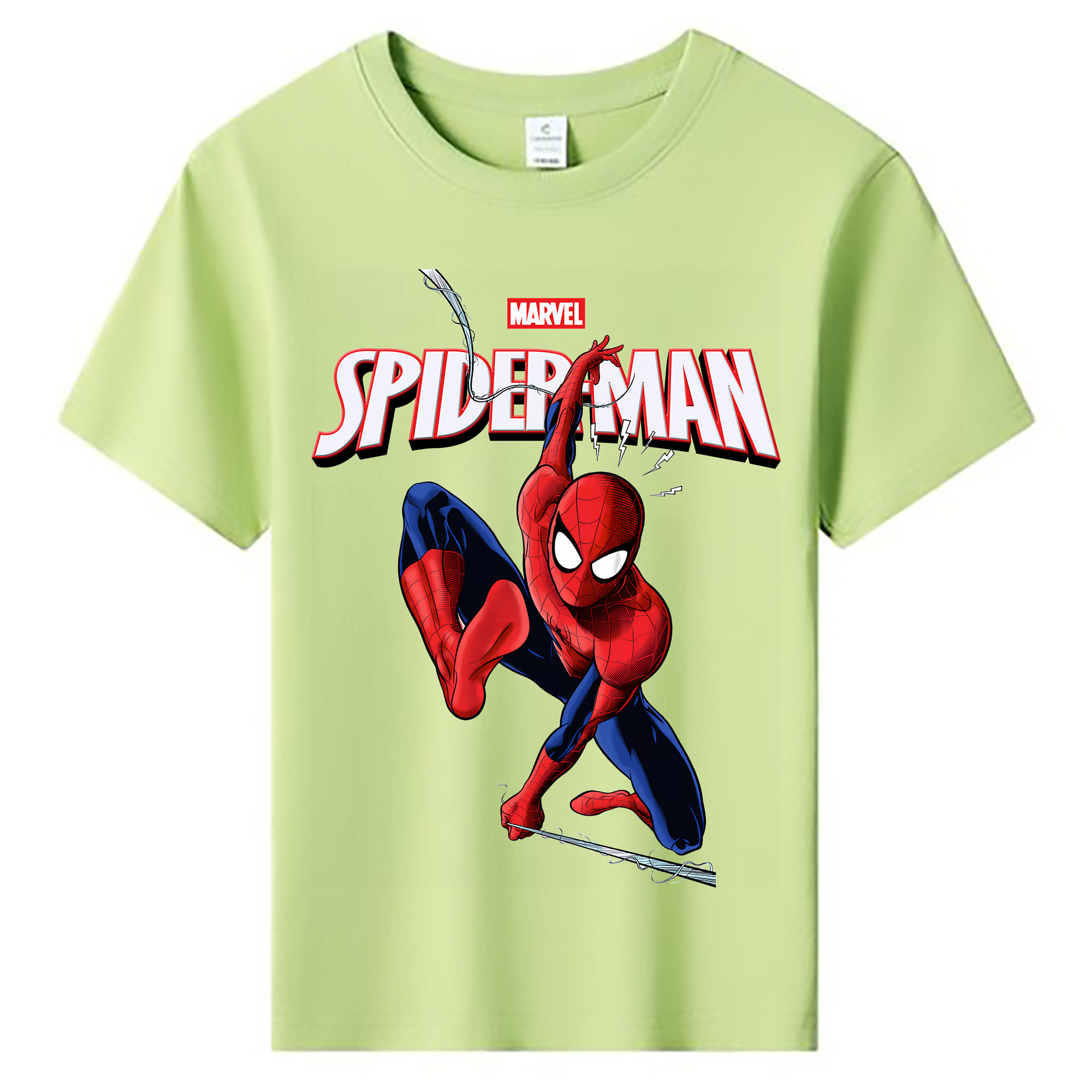 （画像用） Spider Man スパイダーマン 綿100％キッズTシャツ（フロントプリント）